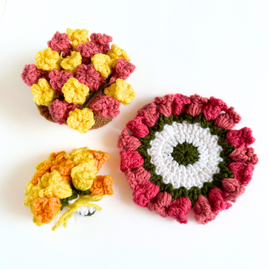 Flower Pot Coaster Set Free Crochet Pattern Hyggecrochetco