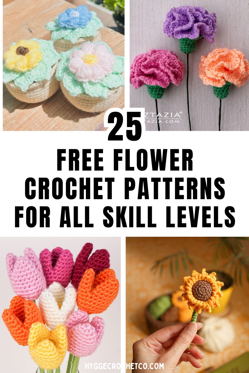 25 Free Crochet Flower Patterns for All Skill Levels