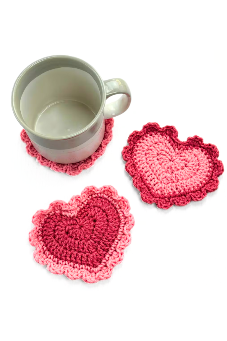Easy Crochet Heart Coaster FREE Pattern