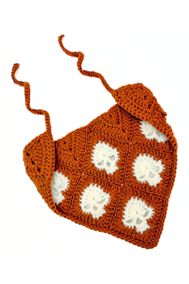 Easy Skull Granny Square Bandana FREE Crochet Pattern